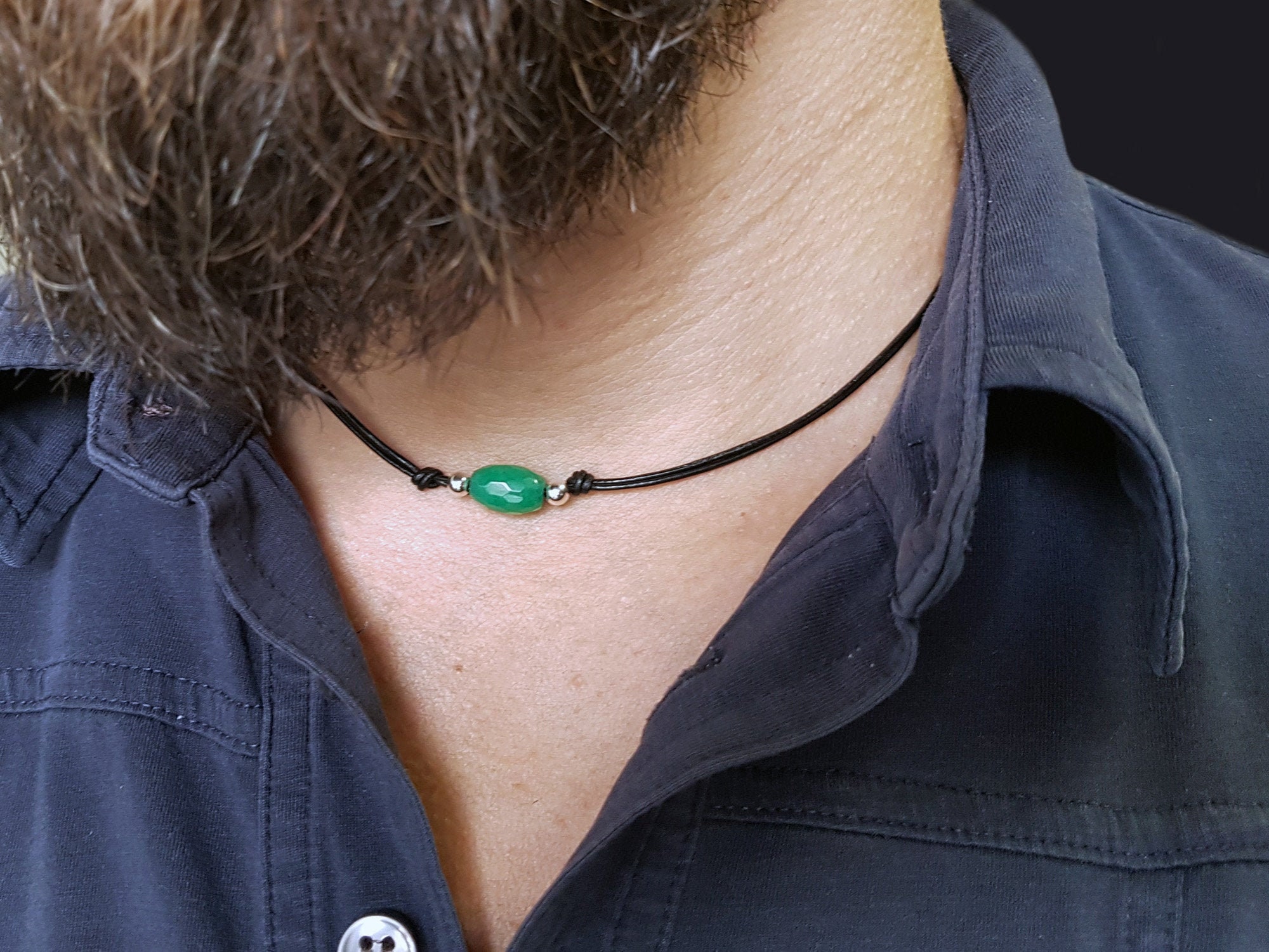 Green Jade Stone Pendant - The Green Saman Shop