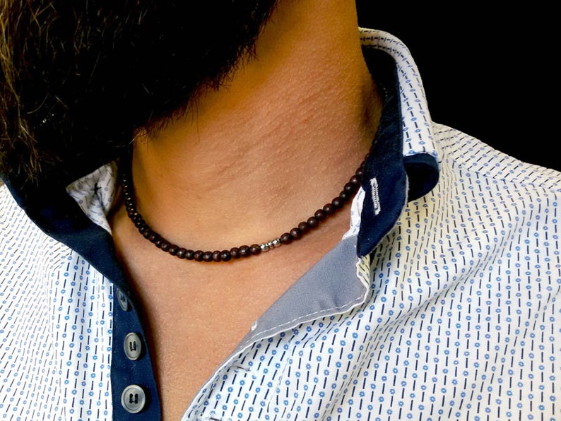 Collana Surf In Legno E Perle - Ciondolo Tribale Con Cocco, Girocollo Regolabile Uomo/Donna - Foto 6