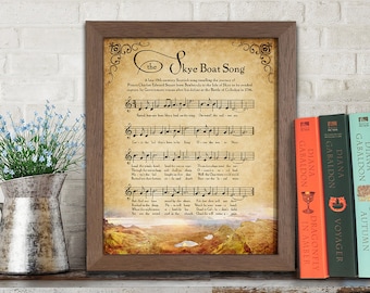 Skye Boat Song - Sheet Music - Vintage/Antique - Download - Outlander Art - Digital File - Print and Frame - Sing Me A Song Original