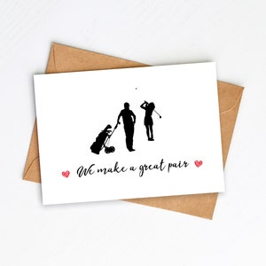 TÉLÉCHARGEMENT PDF - We Make A Great Pair GOLF Card - Saint-Valentin - Carte numérique anniversaire - Couple Golf