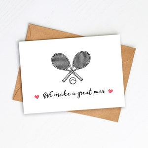 TÉLÉCHARGEMENT PDF - We Make A Great Pair TENNIS Card - Saint-Valentin - Carte numérique anniversaire - Couple Golf