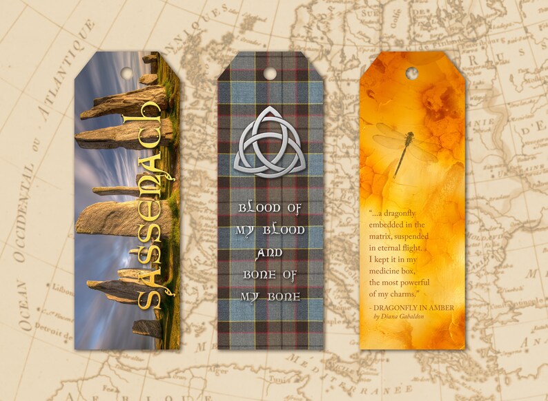 outlander inspired bookmark pdf download you get all 3 diy etsy
