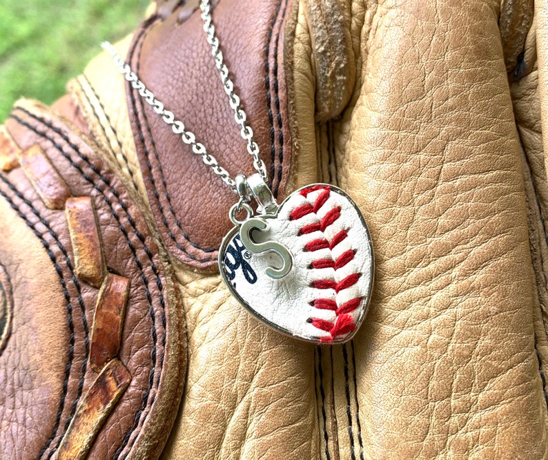 Authentic Baseball Necklace W/ Seams Real Baseball Jewelry Etsy