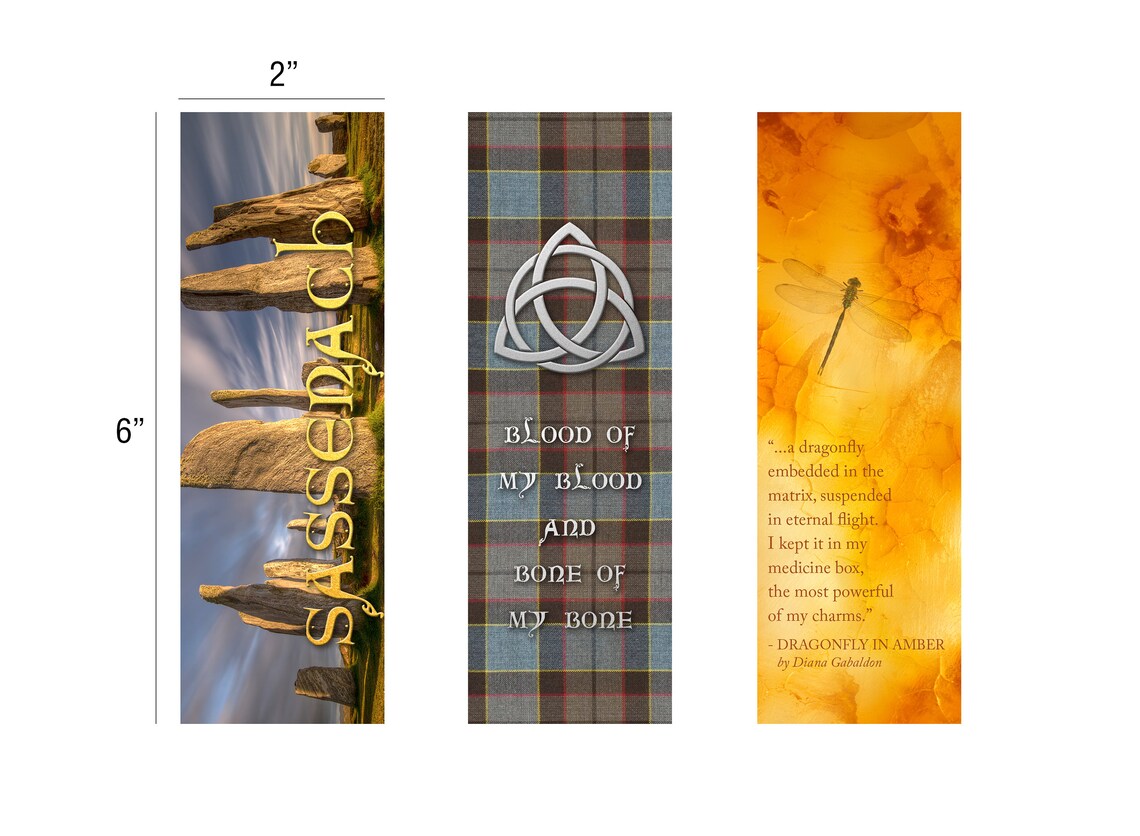 Outlander Inspired Bookmark PDF Download You Get All 3 DIY | Etsy