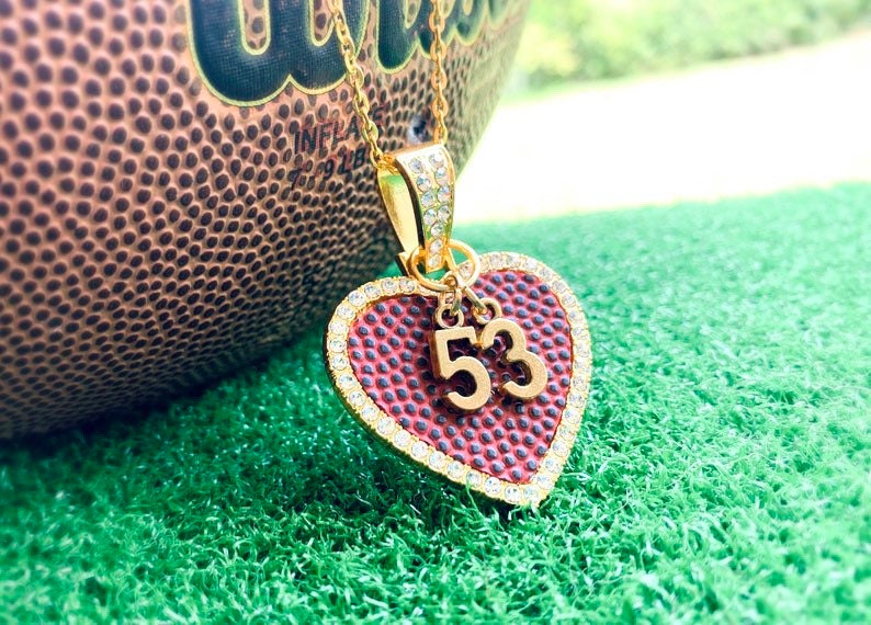 Gold BLING Authentic Football Necklace W/ Real Ball Real Etsy
