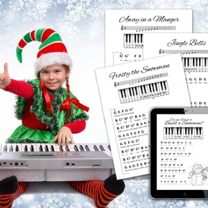 EASY Christmas Carols Piano Letters for Beginners - Learn to Play 6 Christmas Songs - Download Sheet Music