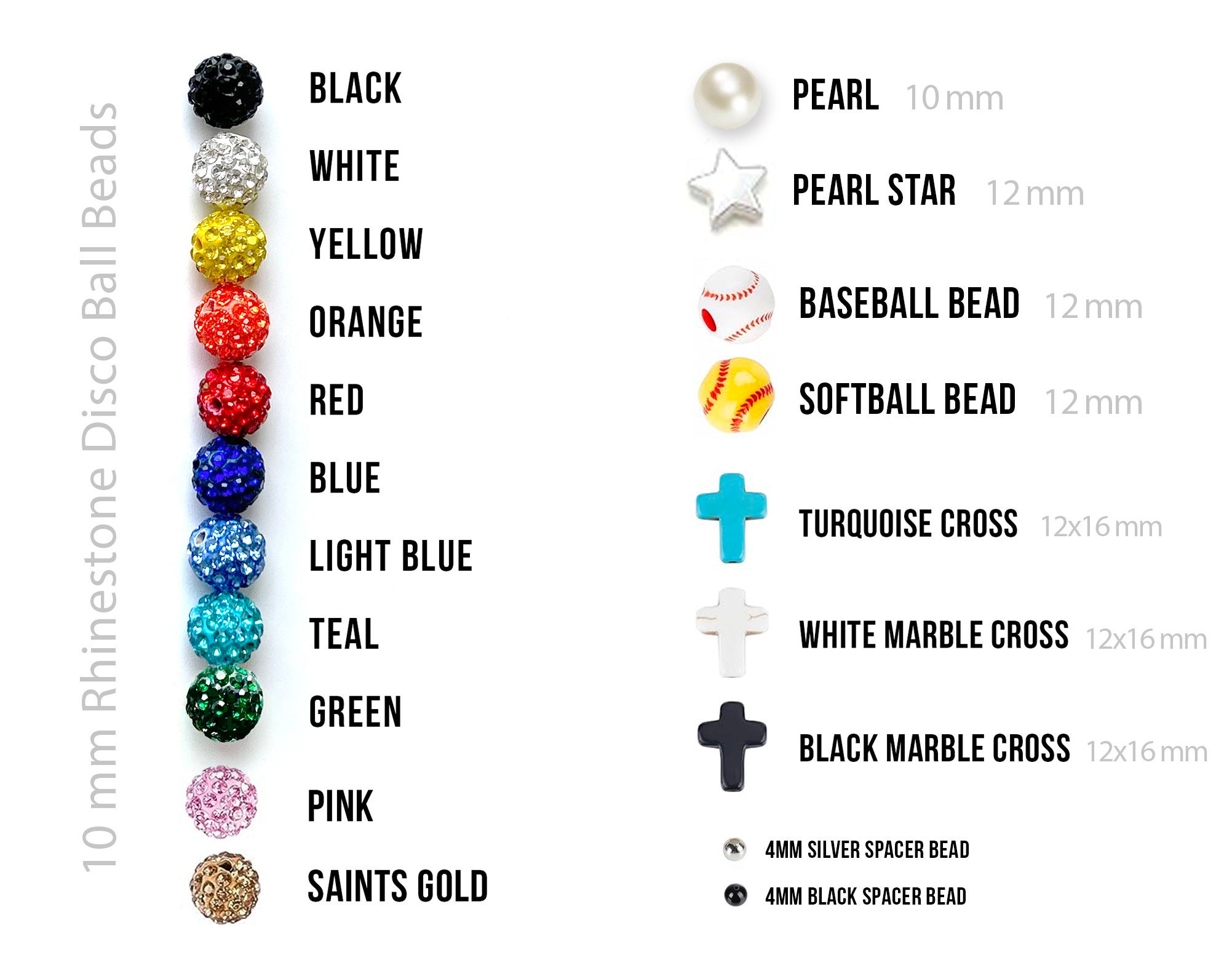 PERSONALIZED Bracelet - Baseball/Softball Sparkle Beads - 10mm Disco Balls - Baseball Drip - Stretch Cord - Customize Team Colors add Name