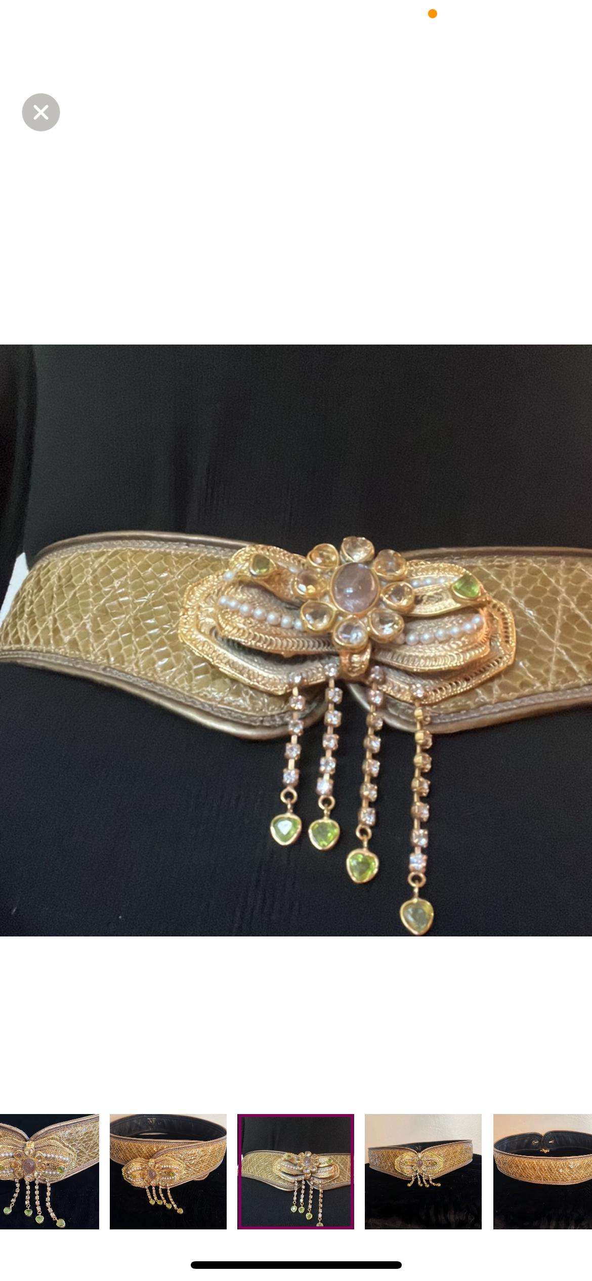 Marconi Python Belt With Jeweled Gold Buckle. - Etsy display picture 2