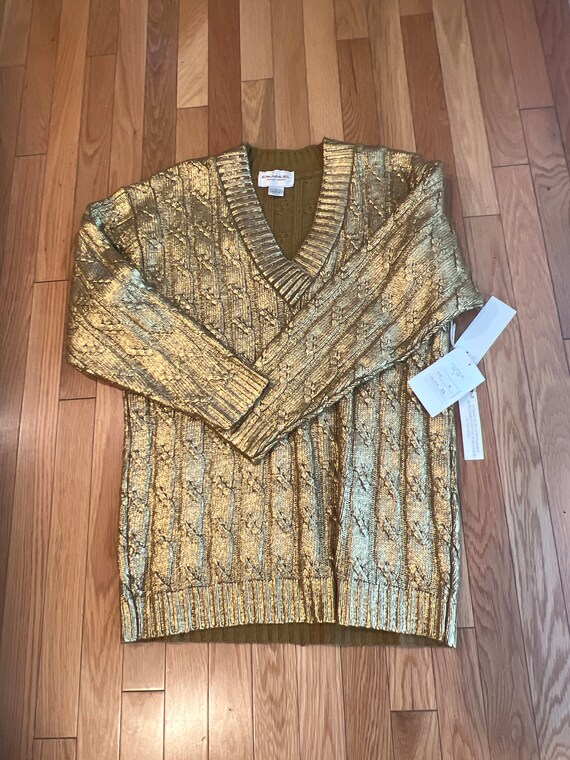 NWT Vintage 80’s Ungaro Gold Sweater - image 2