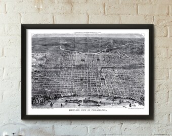 Bird's eye view of Philadelphia - Pennsylvania - 1872 - SKU 0311