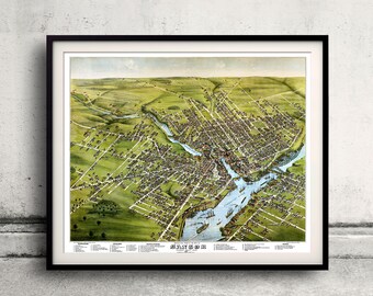 Bird's eye view of Bangor - Maine - 1875 - SKU 0137