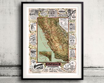 California - Roads map for cyclers - United States - 1895 - SKU 0286