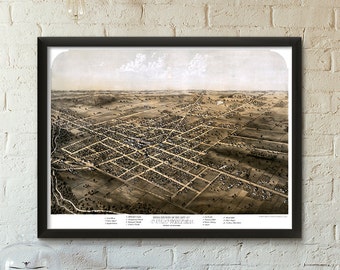 Birds eye view of the city of Coldwater - 1868 - SKU 0318