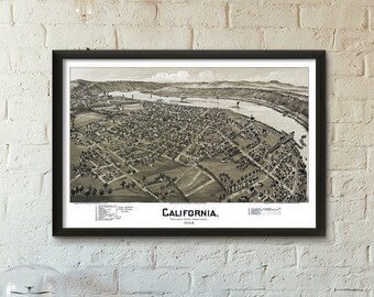Perspective map of California - Pennsylvania - 1902 - SKU 0321