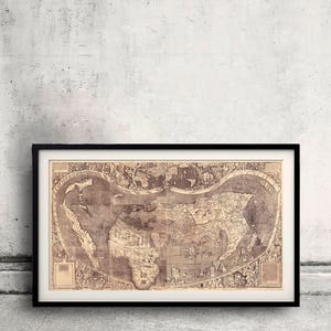 Weltkarte von Martin Waldseemüller von 1507 - Die erste Karte mit Amerika - SKU 352