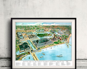 Bird's-eye of Chicago - Illinois - 1893 - SKU 0279