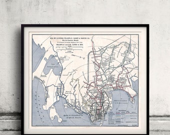 Map of Rio de Janeiro Tramway - 1906 - SKU 0295