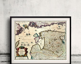 Map of Lithuania, Estonia and Latvia by Jansson - 1636 - SKU 0240