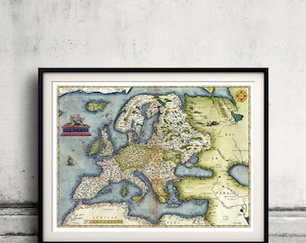 Map of Europe by Abraham Ortelius - 1571 - SKU 0224