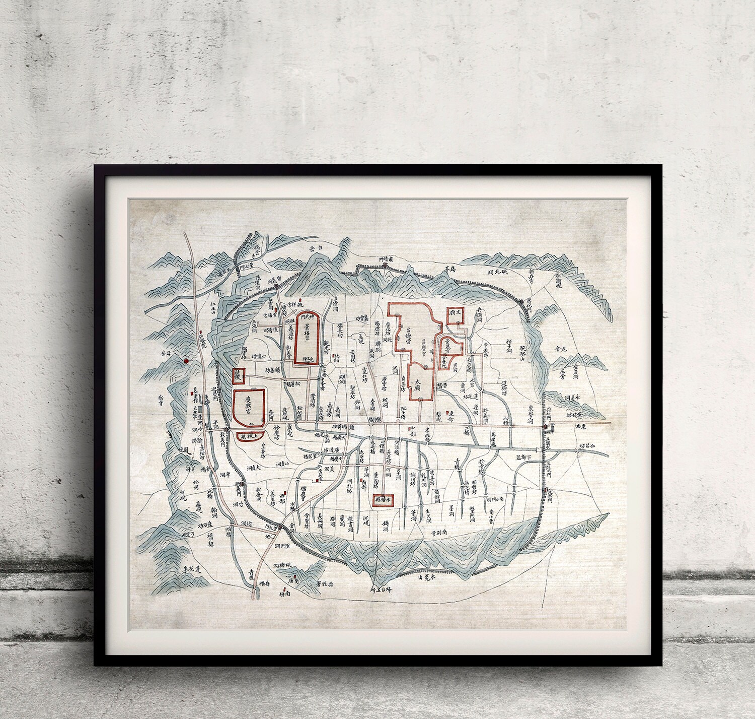 Map of Seoul - South Korea - 1800 - SKU 0303 - Etsy