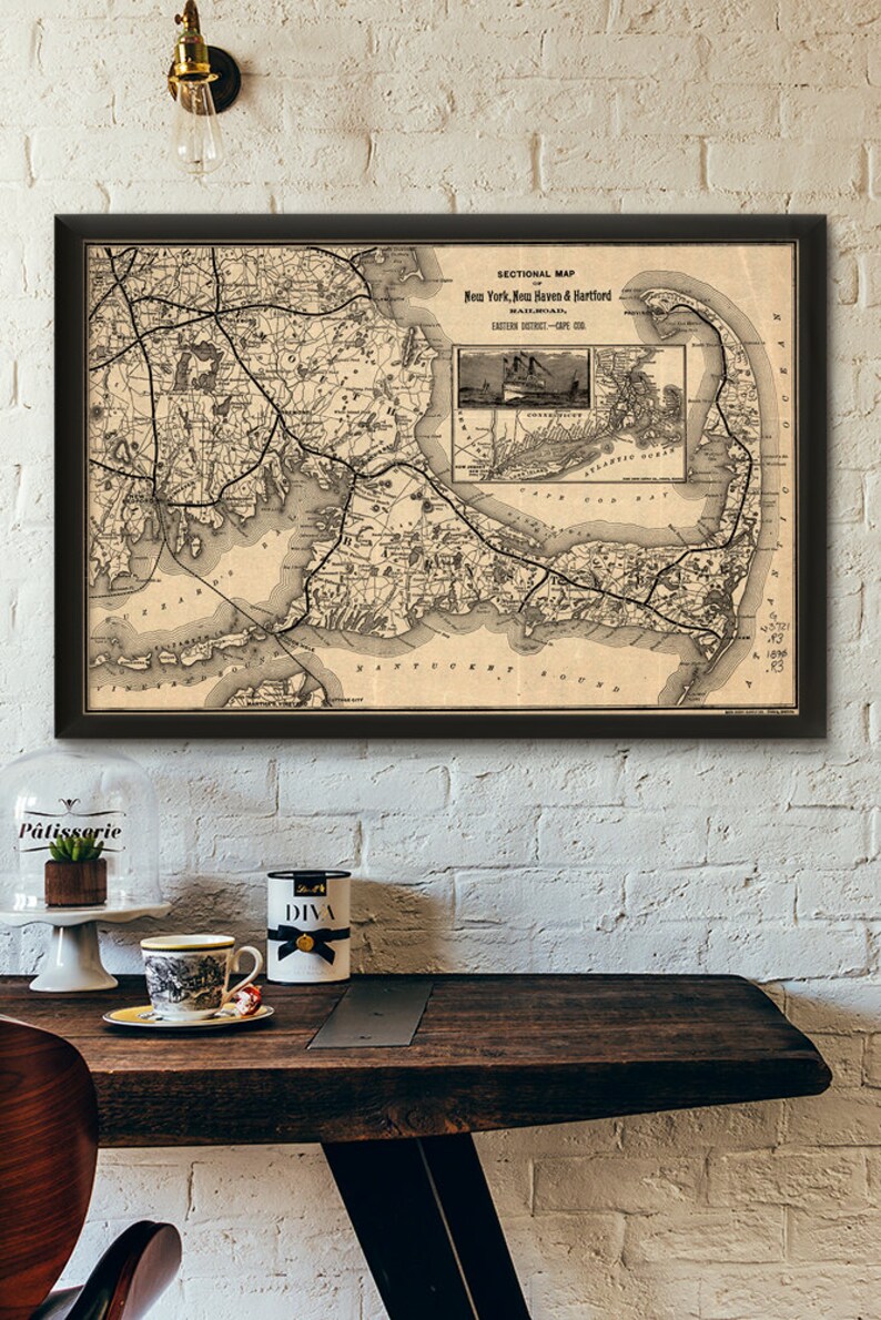 Sectional Map of New York New Haven and Hartford Railroad Etsy