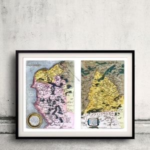 Map of the French and Belgian coastline by Abraham Ortelius - 1579 - SKU 0221