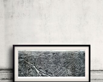 Bird's eye view of Allentown - Pennsylvania - 1922 - FREE SHIPPING - SKU 0176