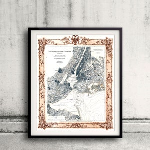 Karte von New York City und Umgebung-1860 - SKU 0092