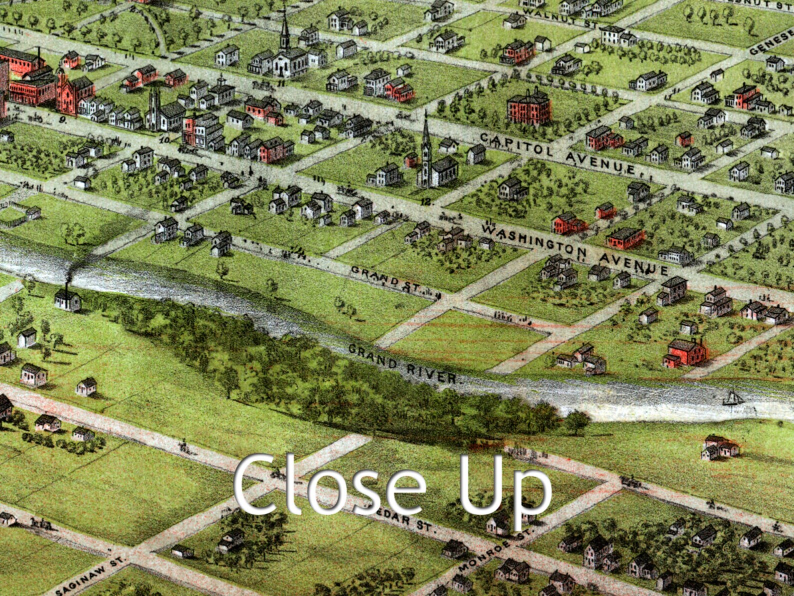 Birds Eye View of the City of Lansing Michigan 1866 SKU Etsy