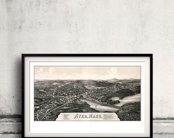 Bird's eye view of Ayer - Massachusetts - 1886 - SKU 0192