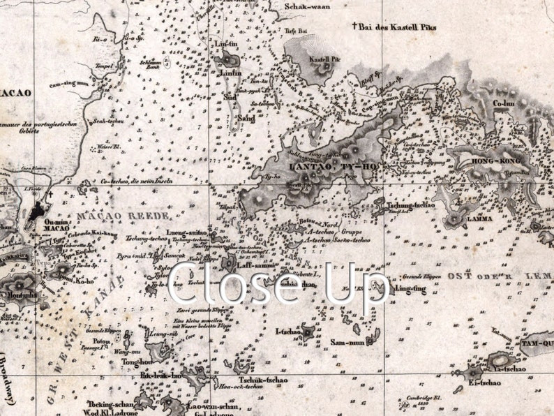 Map of Macao, Hong Kong and Pearl River Estuary - 1834 - SKU 0304 - Etsy