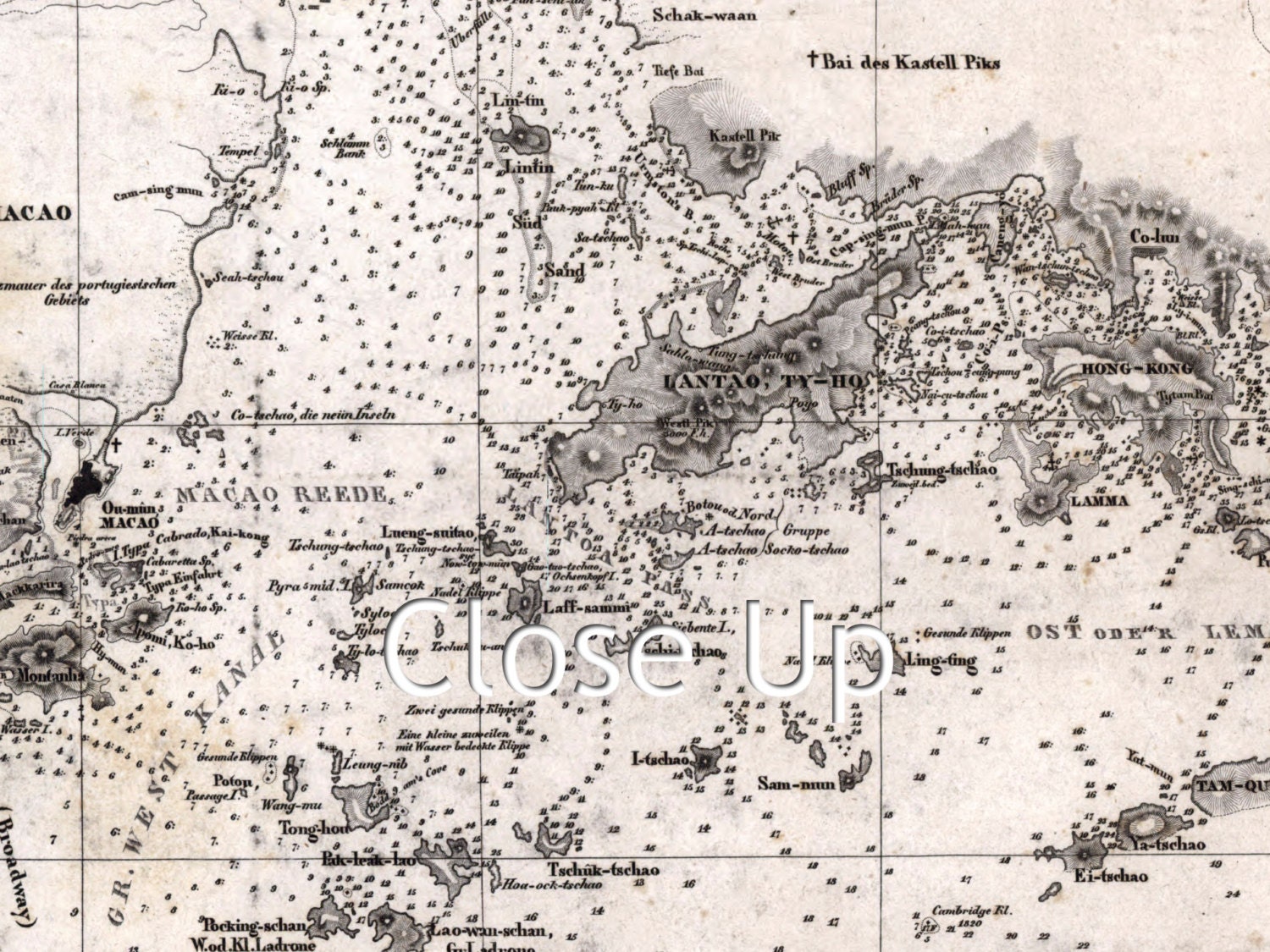 Map of Macao, Hong Kong and Pearl River Estuary - 1834 - SKU 0304 - Etsy