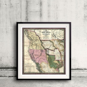 Een nieuwe kaart van Texas, Oregon en Californië - 1846 - SKU 0241