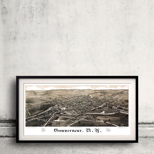 Vue à vol d’oiseau de Gouverneur - New York - 1885 - LIVRAISON GRATUITE - SKU 0254