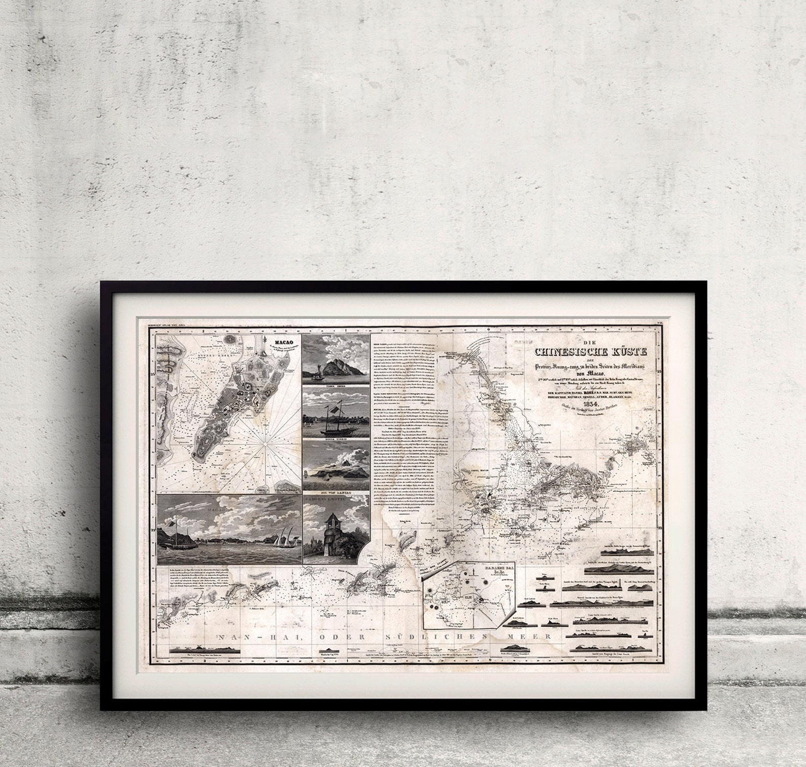Map of Macao, Hong Kong and Pearl River Estuary - 1834 - SKU 0304 - Etsy