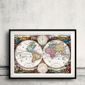Map of the world in two Hemispheres - 1730 - SKU 0207