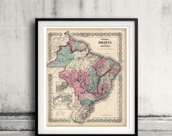 Map Brazil with Guayana by Colton's- 1871 - SKU 0287