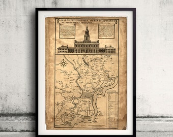 Map of Philadelphia and parts adjacent - 1752 - SKU 0007