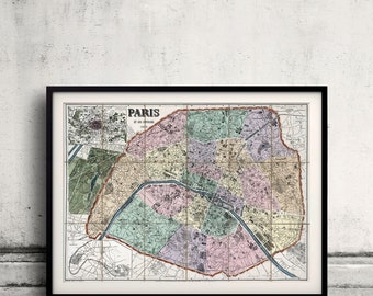 Map of Paris, France - 1878 - SKU 0300