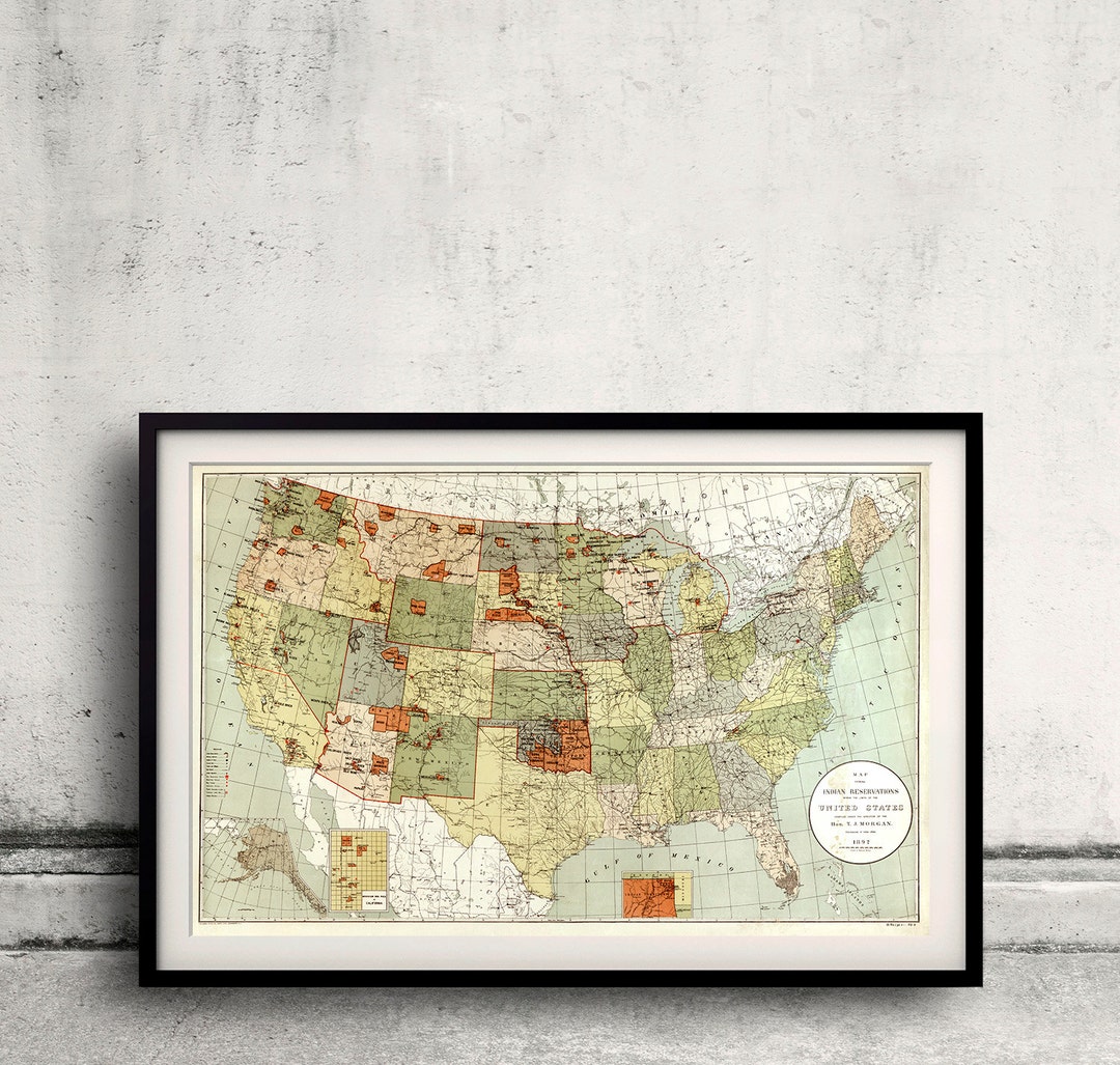 Map Showing Indian Reservations Within the Limits of the United States