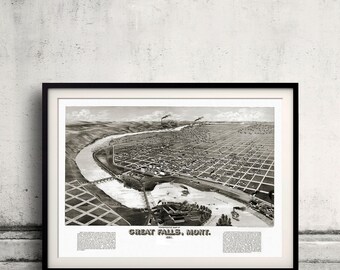 Bird's eye of the City of Great Falls - Montana - 1891 - SKU 0090