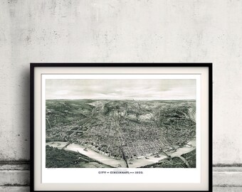 Bird's eye view of Cincinnati - Ohio - 1900 - SKU 0245