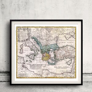 Carte de la Grèce antique et de la Méditerranée orientale par les héritiers Homann - 1741 - SKU 0206