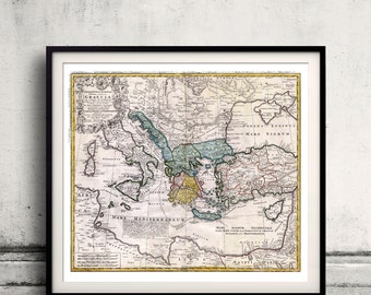 Map of Ancient Greece and the Eastern Mediterranean by Heirs Homann - 1741 - SKU 0206