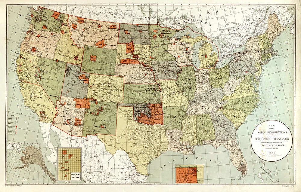 Map Showing Indian Reservations Within the Limits of the United States ...