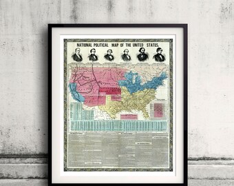 Map of United States - National political map - 1856 - SKU 0234