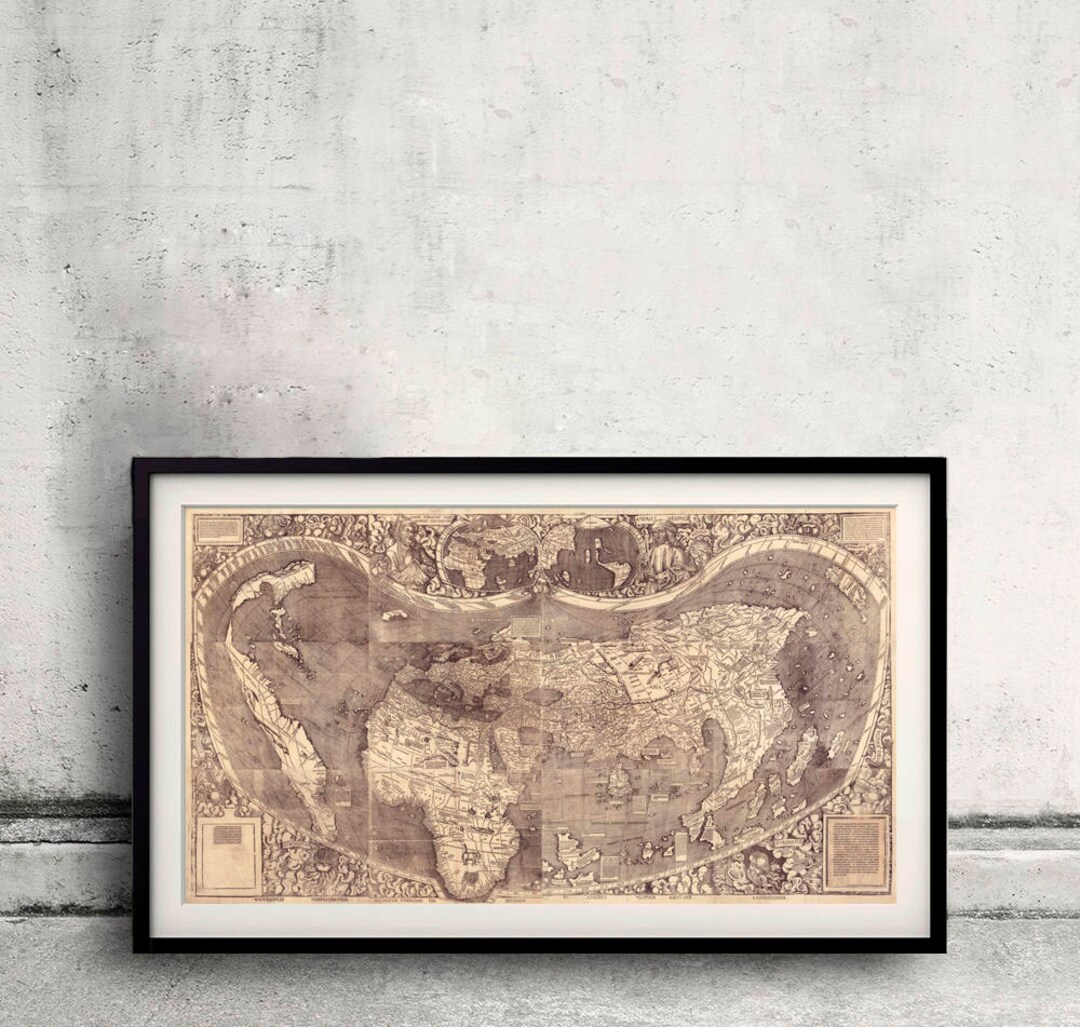 thumbnail image 2 of 1507 Waldseemuller Map Reprint – First Map To Name 'America' – 14x24 Vintage Poster 2 of 4