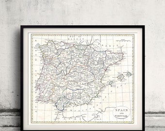 Map of Spain and Portugal, by Clement Cruttwell - 1799 - SKU 0175