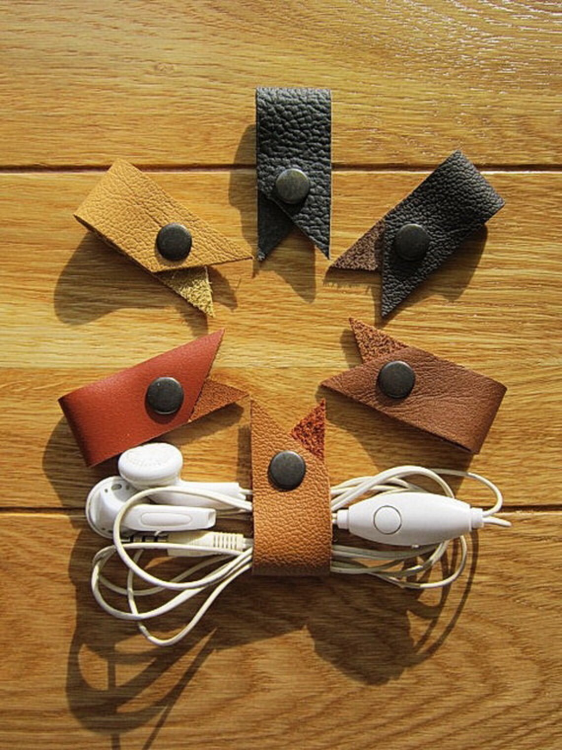 Cable organizer leather Cord keeper Leather headphone holders Etsy
