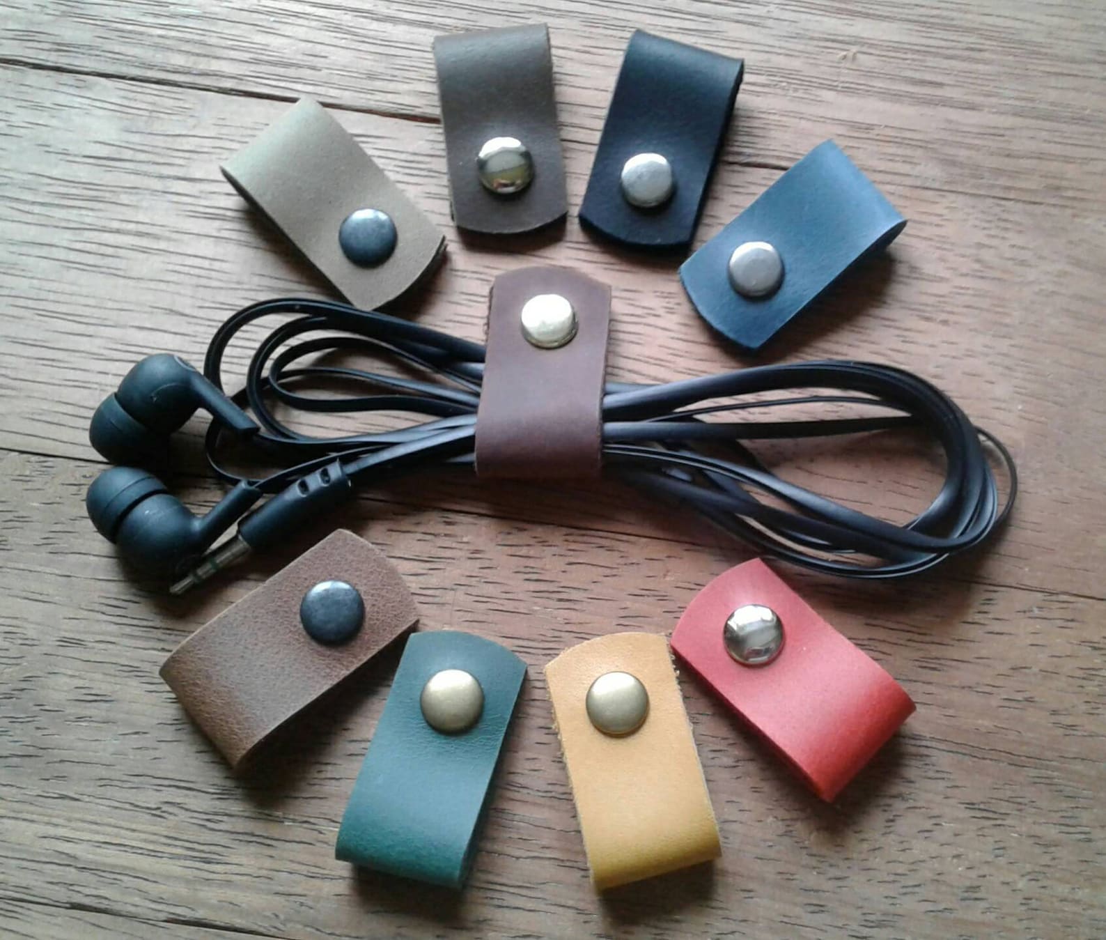 Leather Cable Organizer Headphone Holders Handmade Iphone Etsy